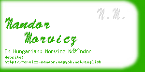 nandor morvicz business card